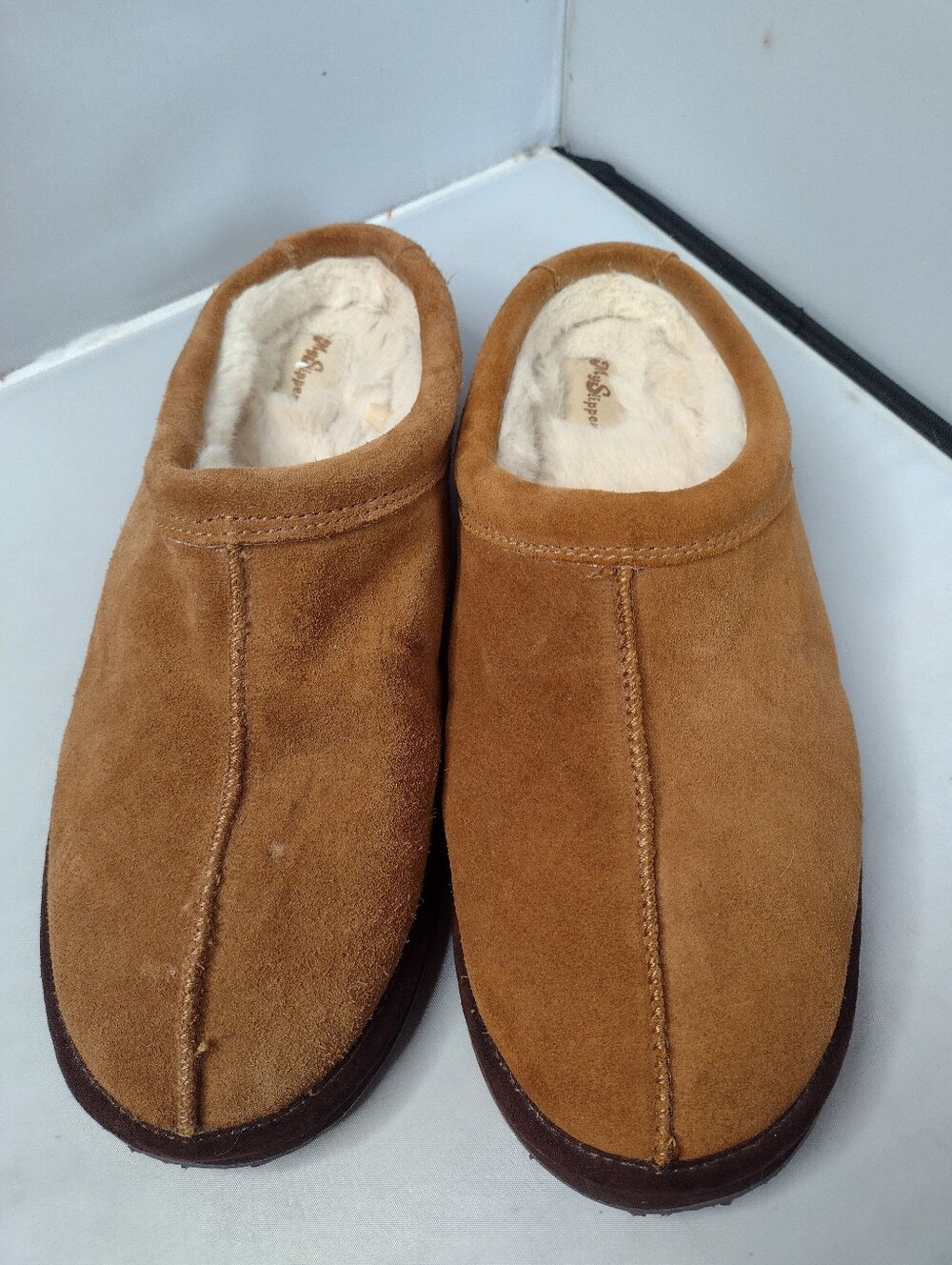 My Pillow Slippers Men Slippers Size 11 Chestnut Suede Brown House Shoes G